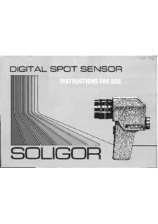 Soligor Sensor Spot-Digital manual. Camera Instructions.